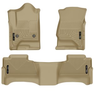 Chevrolet Silverado Floor Liners - Front & 2nd Seat - Husky Liners - WeatherBeater - Tan - 2014